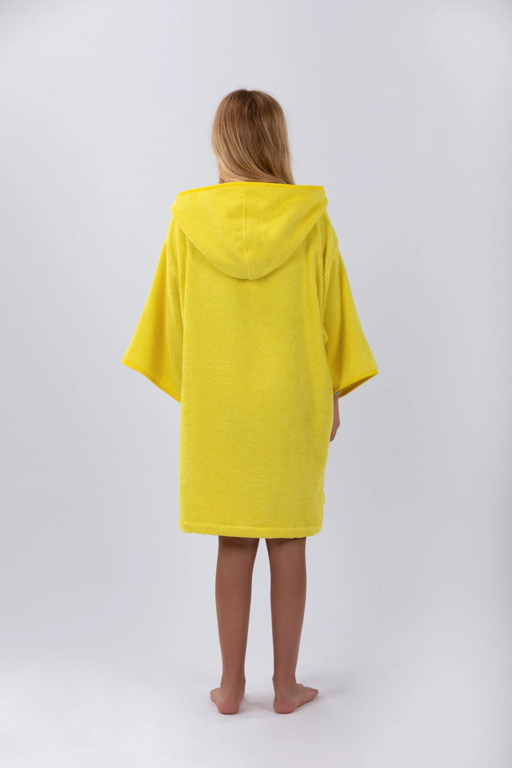 Poncho de Surf Júnior Pacifique Sud em Algodão com Mangas – Amarelo