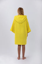 Poncho de Surf Júnior Pacifique Sud em Algodão com Mangas – Amarelo