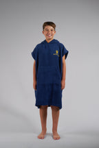 Poncho de Surf Júnior Pacifique Sud em Algodão sem Mangas – Azul-marinho