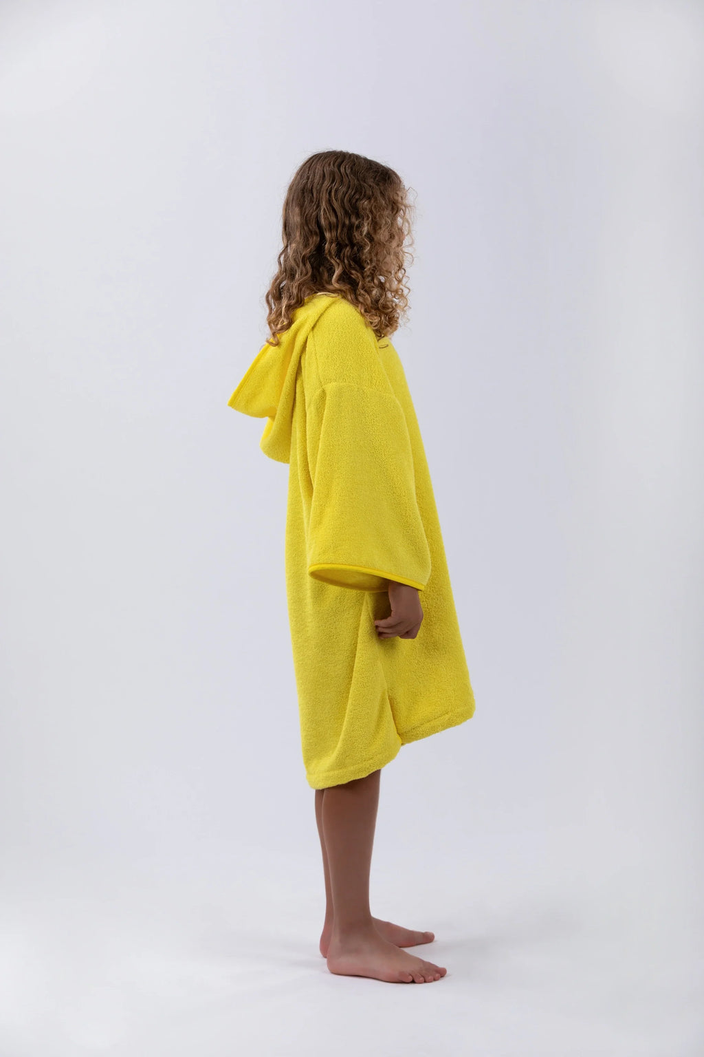 Poncho de Surf Júnior Pacifique Sud em Algodão com Mangas – Amarelo
