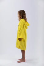 Poncho de Surf Júnior Pacifique Sud em Algodão com Mangas – Amarelo