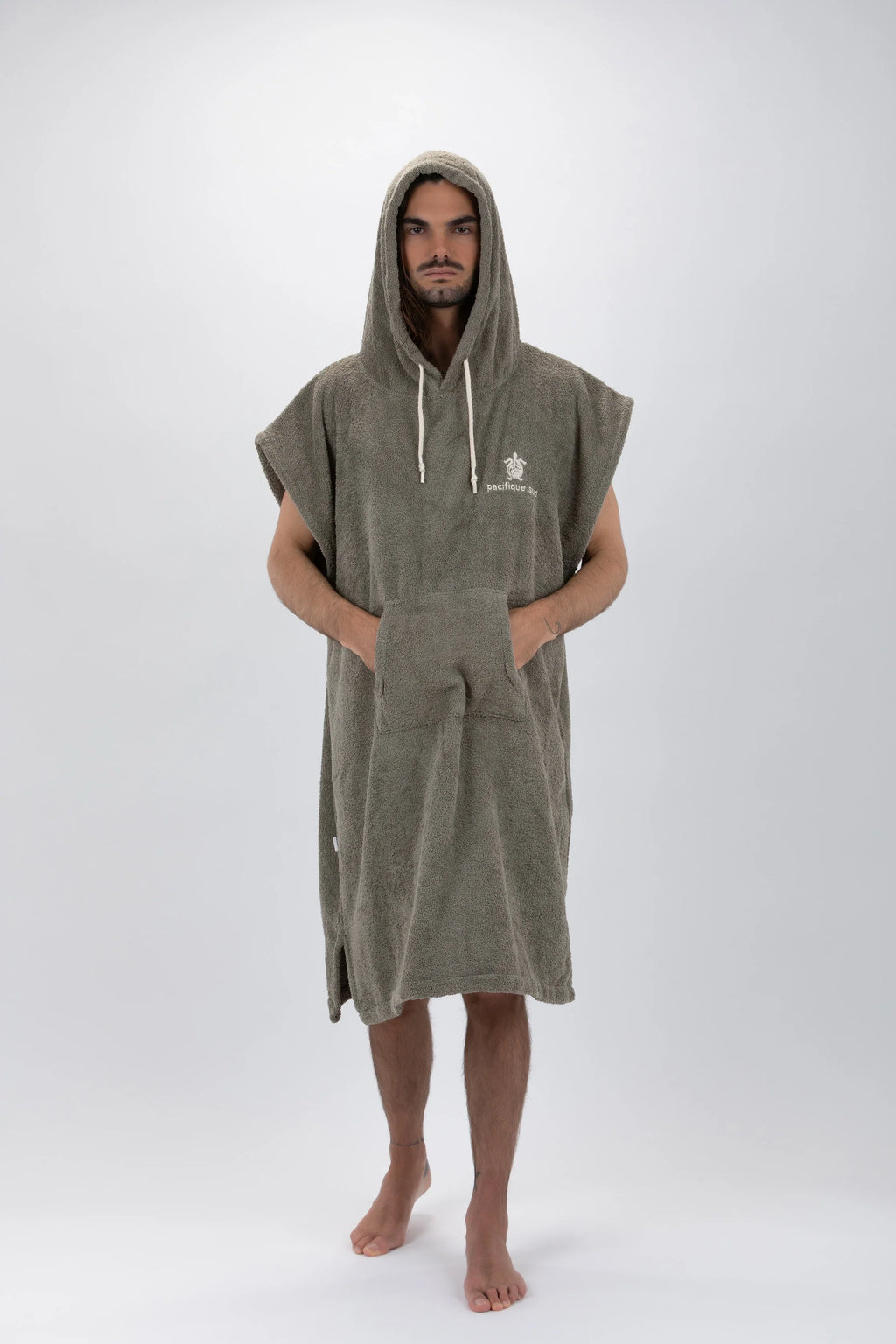 Poncho de Surf Pacifique Sud em Algodão sem Mangas – Verde, Tamanho L