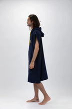 Poncho de Surf Pacifique Sud em Algodão sem Mangas – Azul-marinho, Tamanho L