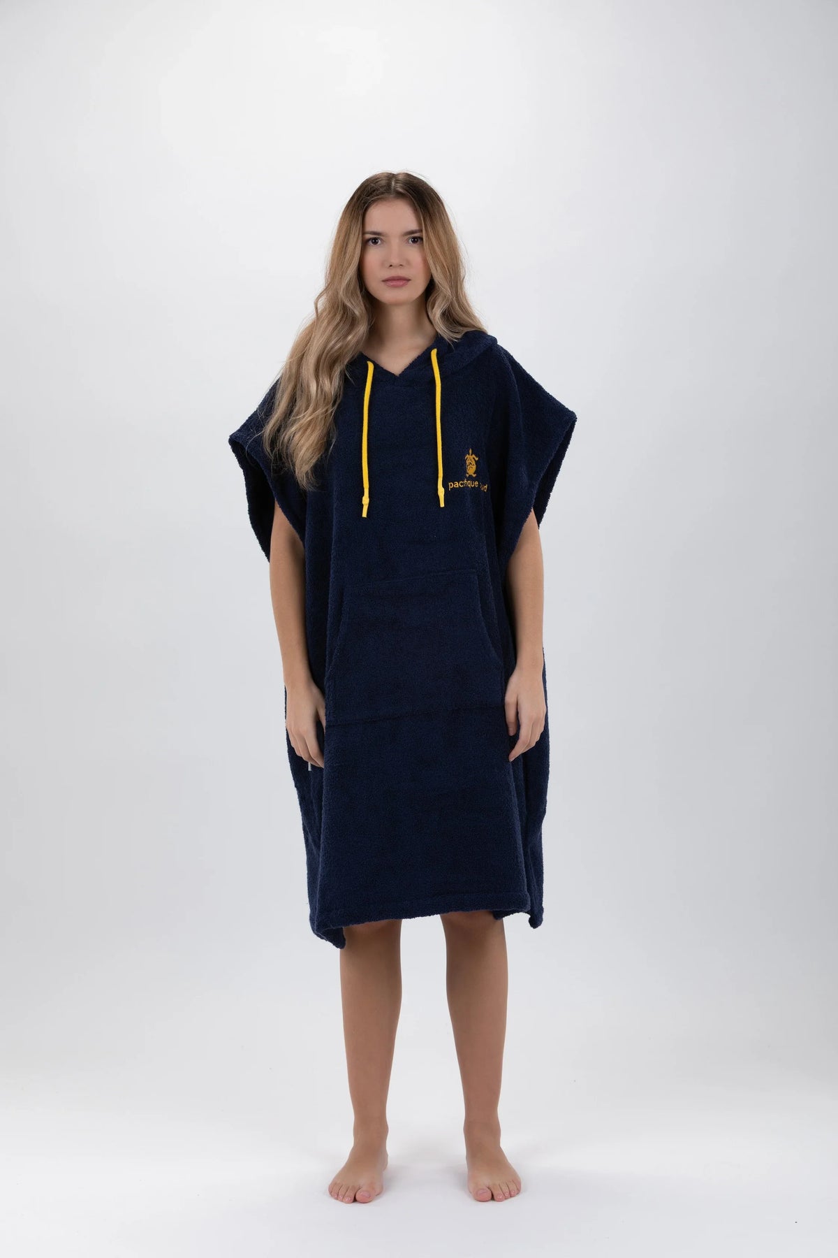Poncho de Surf Pacifique Sud em Algodão sem Mangas – Azul-marinho, Tamanho M