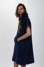 Poncho de Surf Pacifique Sud em Algodão sem Mangas – Azul-marinho, Tamanho L