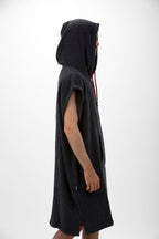 Poncho de Surf Pacifique Sud em Algodão sem Mangas – Cinzento-escuro, Tamanho L