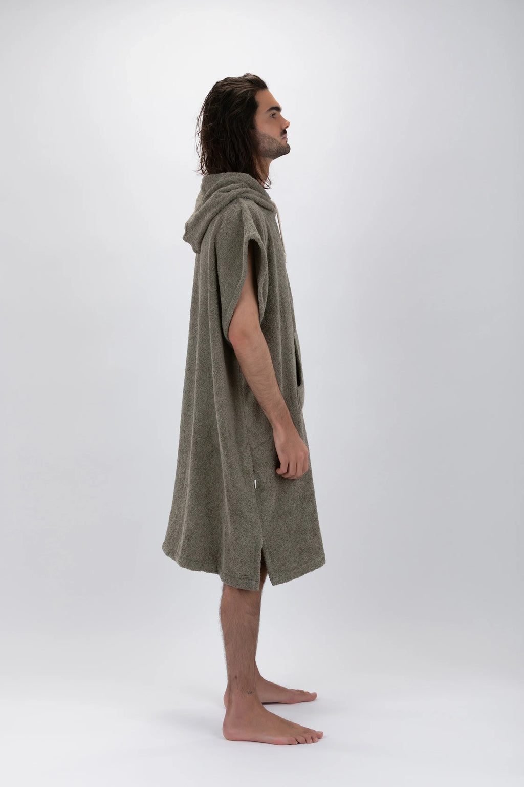 Poncho de Surf Pacifique Sud em Algodão sem Mangas – Verde, Tamanho L