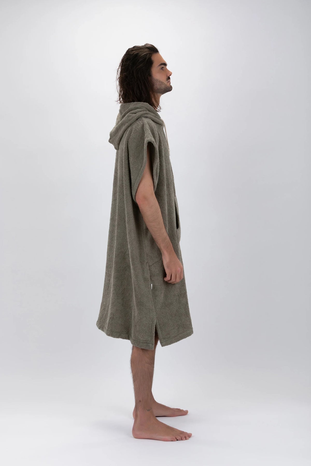 Poncho de Surf Pacifique Sud em Algodão sem Mangas – Verde, Tamanho L