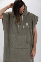 Poncho de Surf Pacifique Sud em Algodão sem Mangas – Verde, Tamanho L