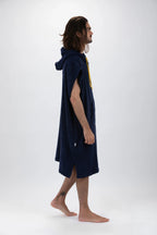Poncho de Surf Pacifique Sud em Algodão sem Mangas – Azul-marinho, Tamanho L