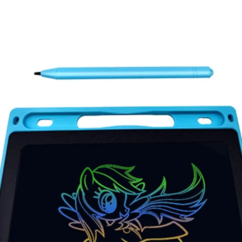 Caneta e topo do quadro de desenho LCD azul