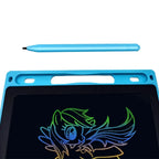 Caneta e topo do quadro de desenho LCD azul