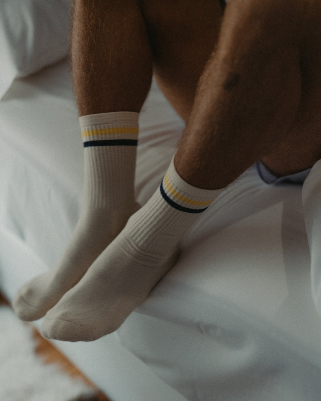 Meias Desportivas Vintage The Captain Socks – Cru, Amarelo e Azul