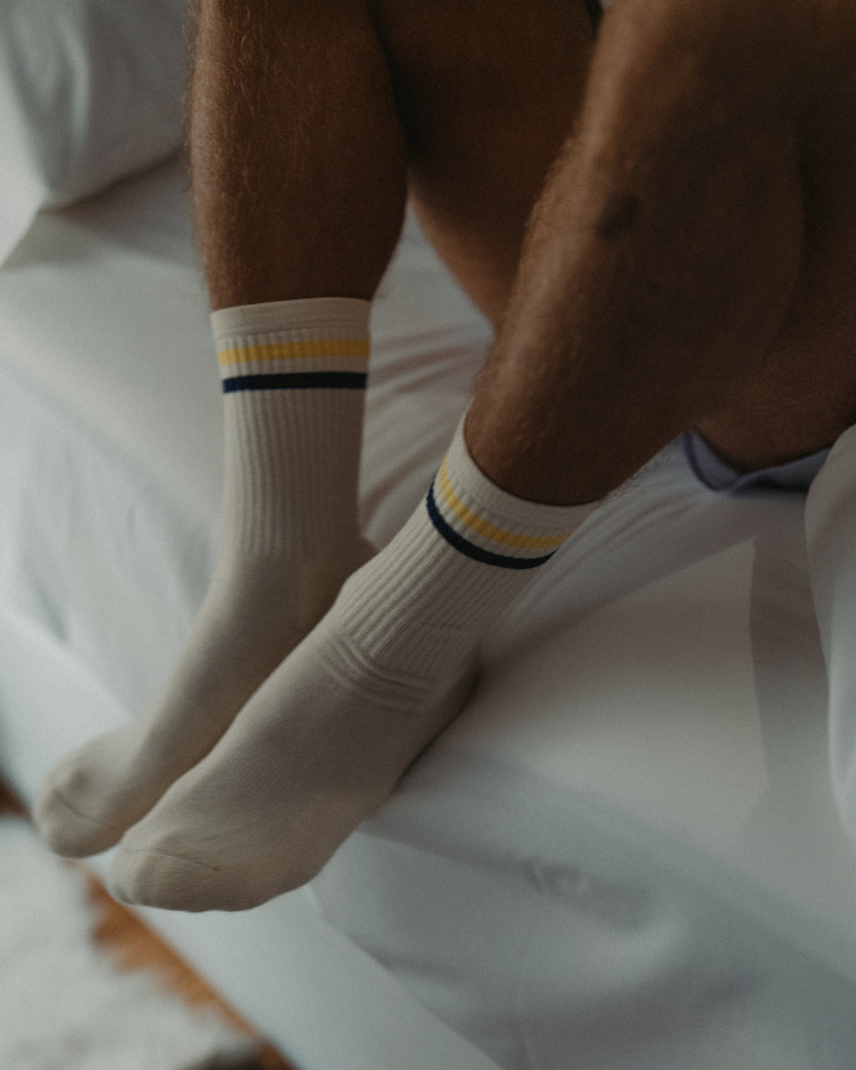 Meias Desportivas Vintage The Captain Socks – Cru, Amarelo e Azul