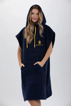 Poncho de Surf Pacifique Sud em Algodão sem Mangas – Azul-marinho, Tamanho M
