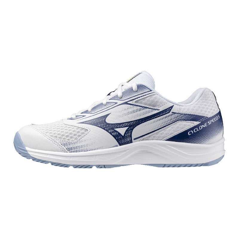 Sapatilhas de Voleibol Mizuno Cyclone Speed 5 – Branco e Azul