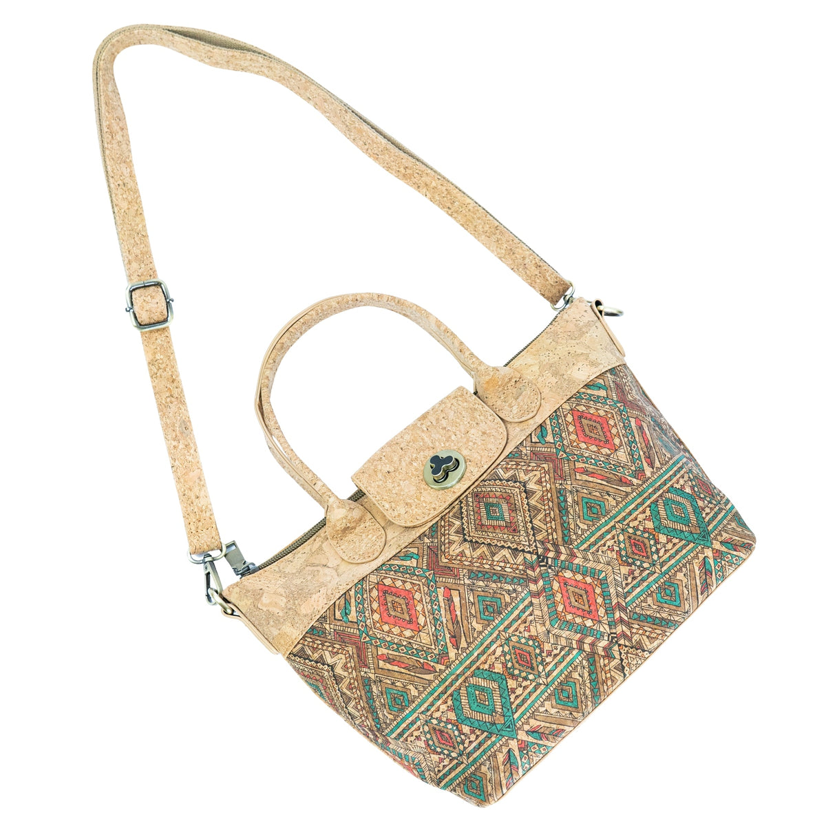 Mala de Mão de Cortiça com Padrão de Azulejo MB Cork BAGD-611