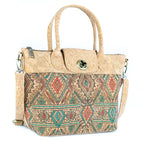 Mala de Mão de Cortiça com Padrão de Azulejo MB Cork BAGD-611