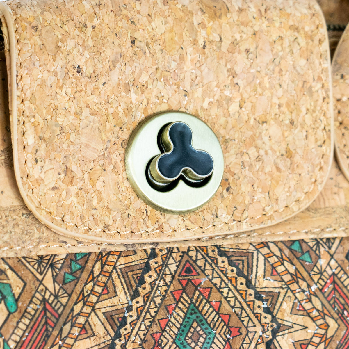 Mala de Mão de Cortiça com Padrão de Azulejo MB Cork BAGD-611