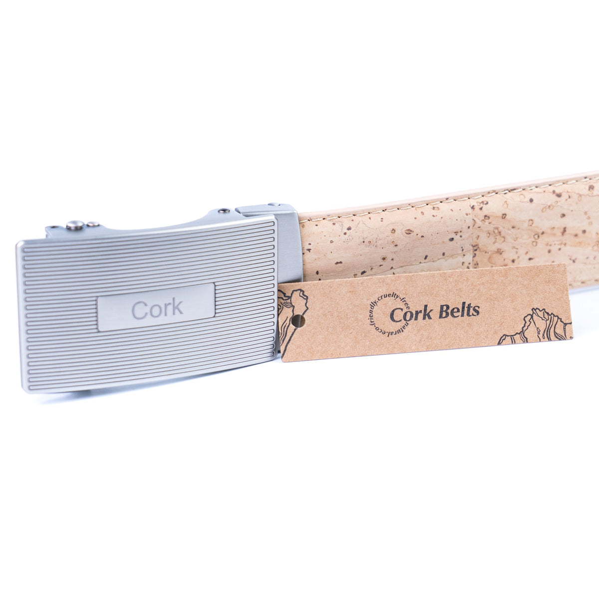 Cinto de Cortiça com Fivela Automática MB Cork L-1167 para Homem – Natural