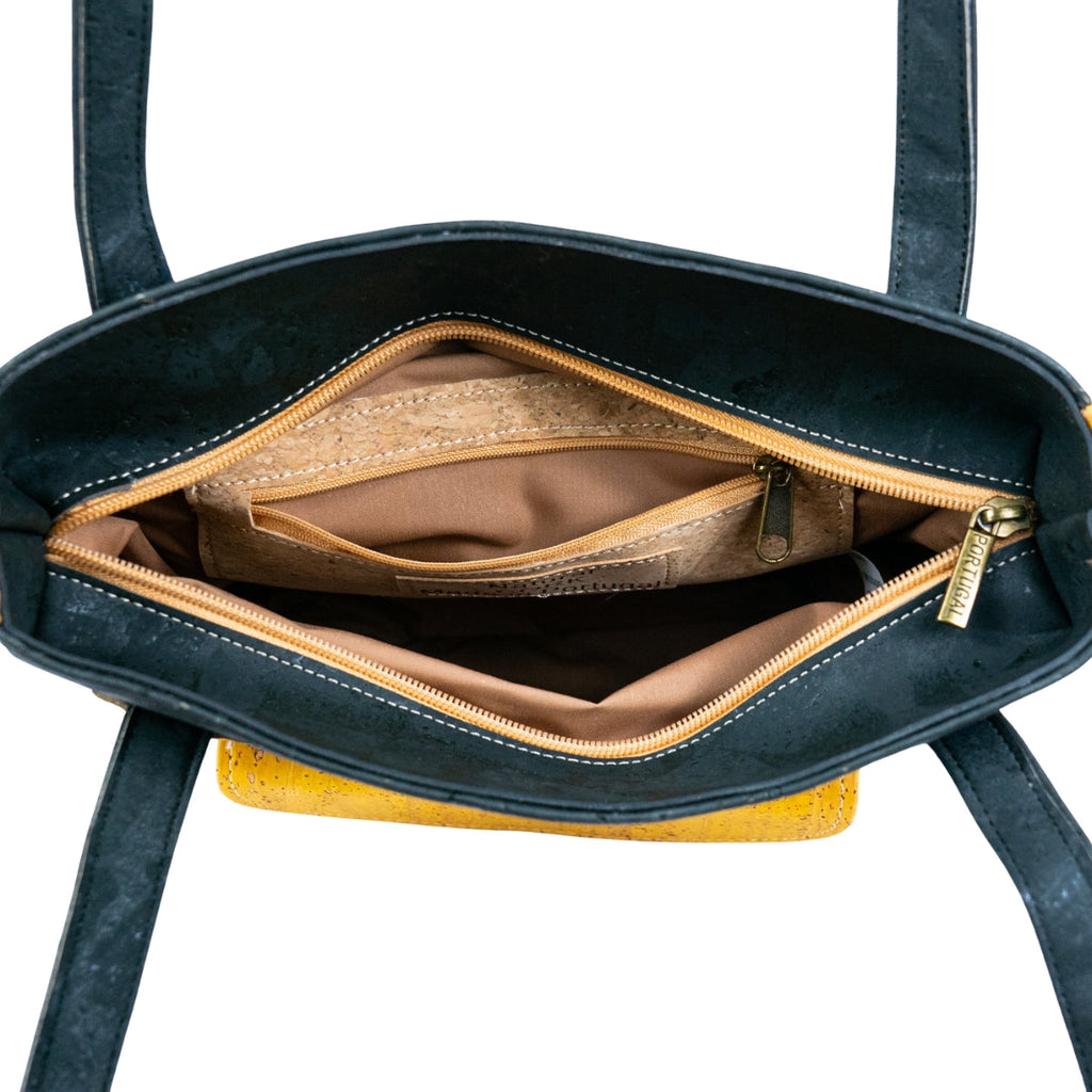 Mala Tote Bicolor de Cortiça com Bolso Frontal MB Cork BAGP-310