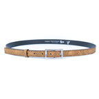 Cinto Fino de Cortiça com Fivela Retangular MB Cork L-1106 para Mulher