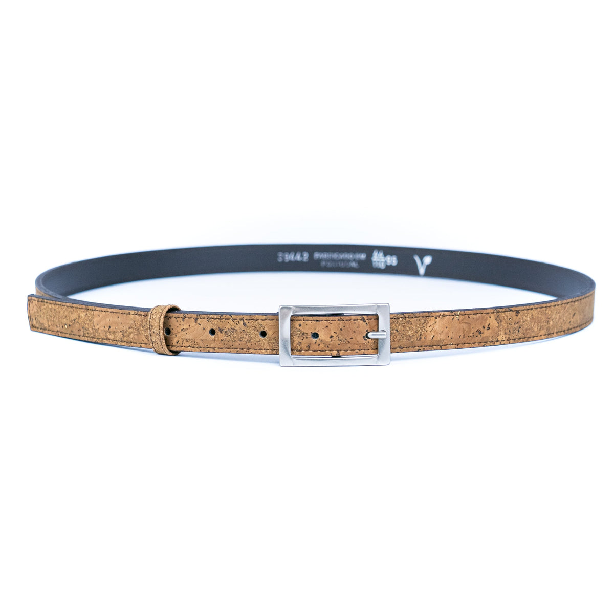 Cinto Fino de Cortiça com Fivela Retangular MB Cork L-1106 para Mulher