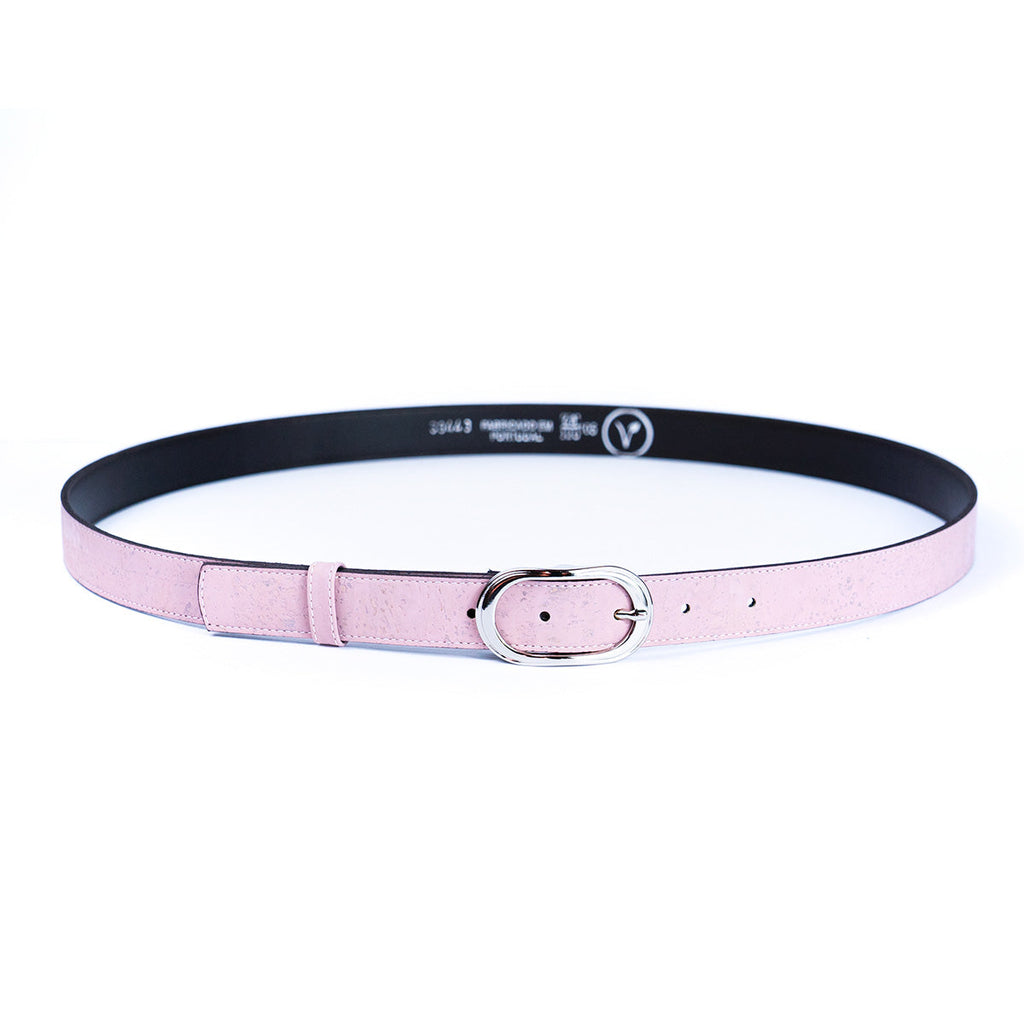 Cinto Fino de Cortiça com Fivela Prateada MB Cork L-1061 para Mulher