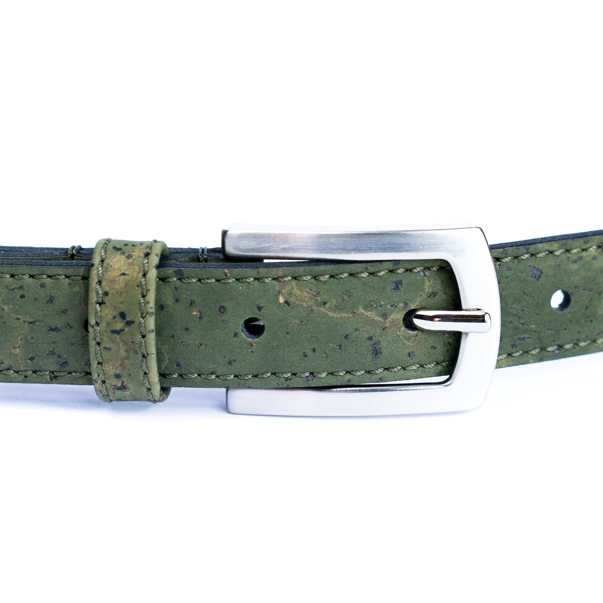 Cinto Fino de Cortiça com Fivela Retangular MB Cork L-1062 para Mulher
