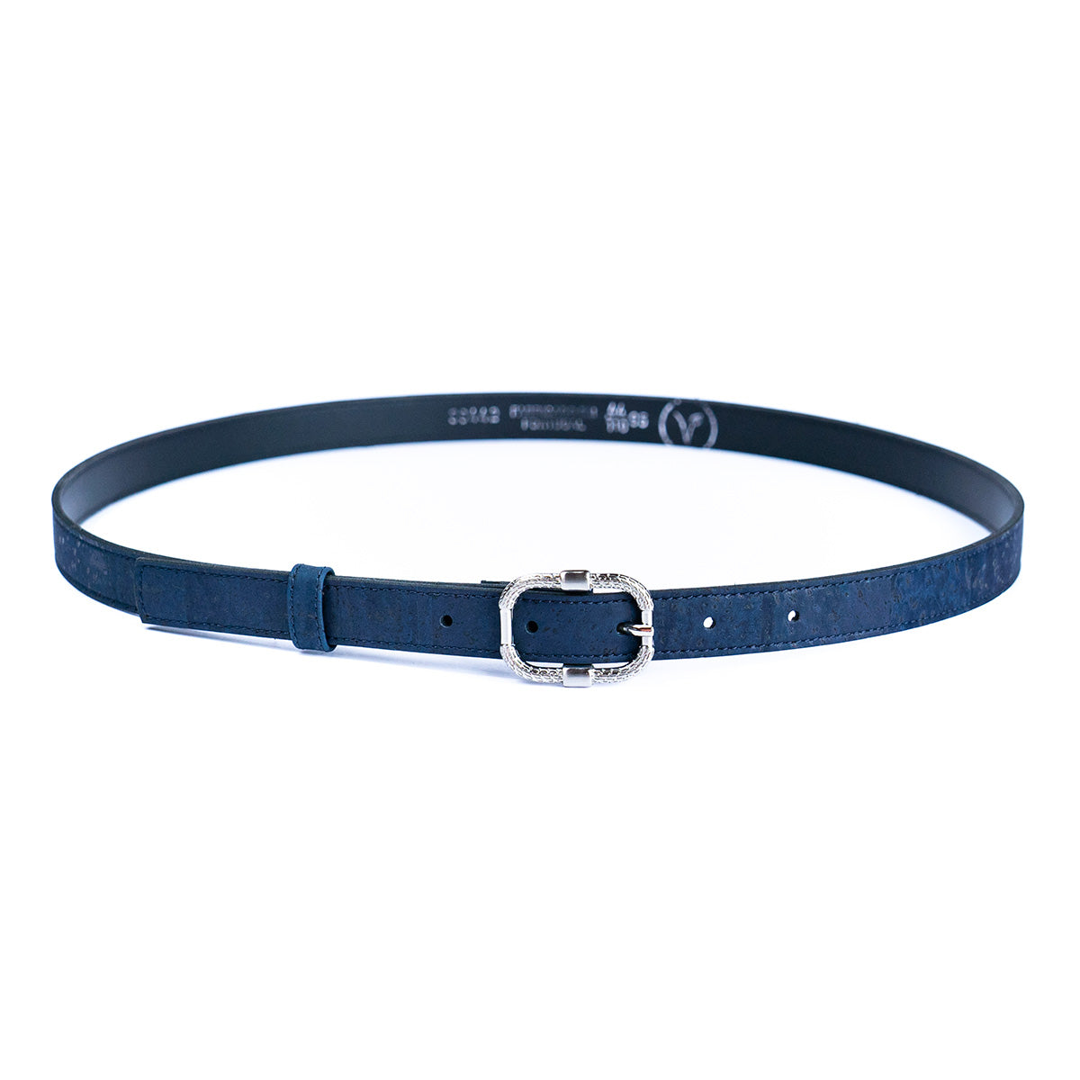 Cinto Fino de Cortiça com Fivela Texturada MB Cork L-1063 para Mulher
