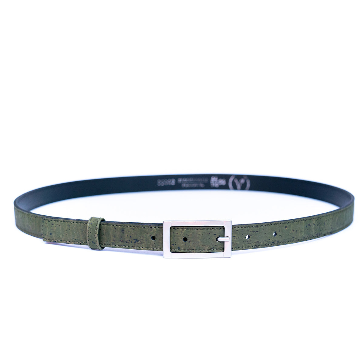 Cinto Fino de Cortiça com Fivela Retangular MB Cork L-1066 para Mulher