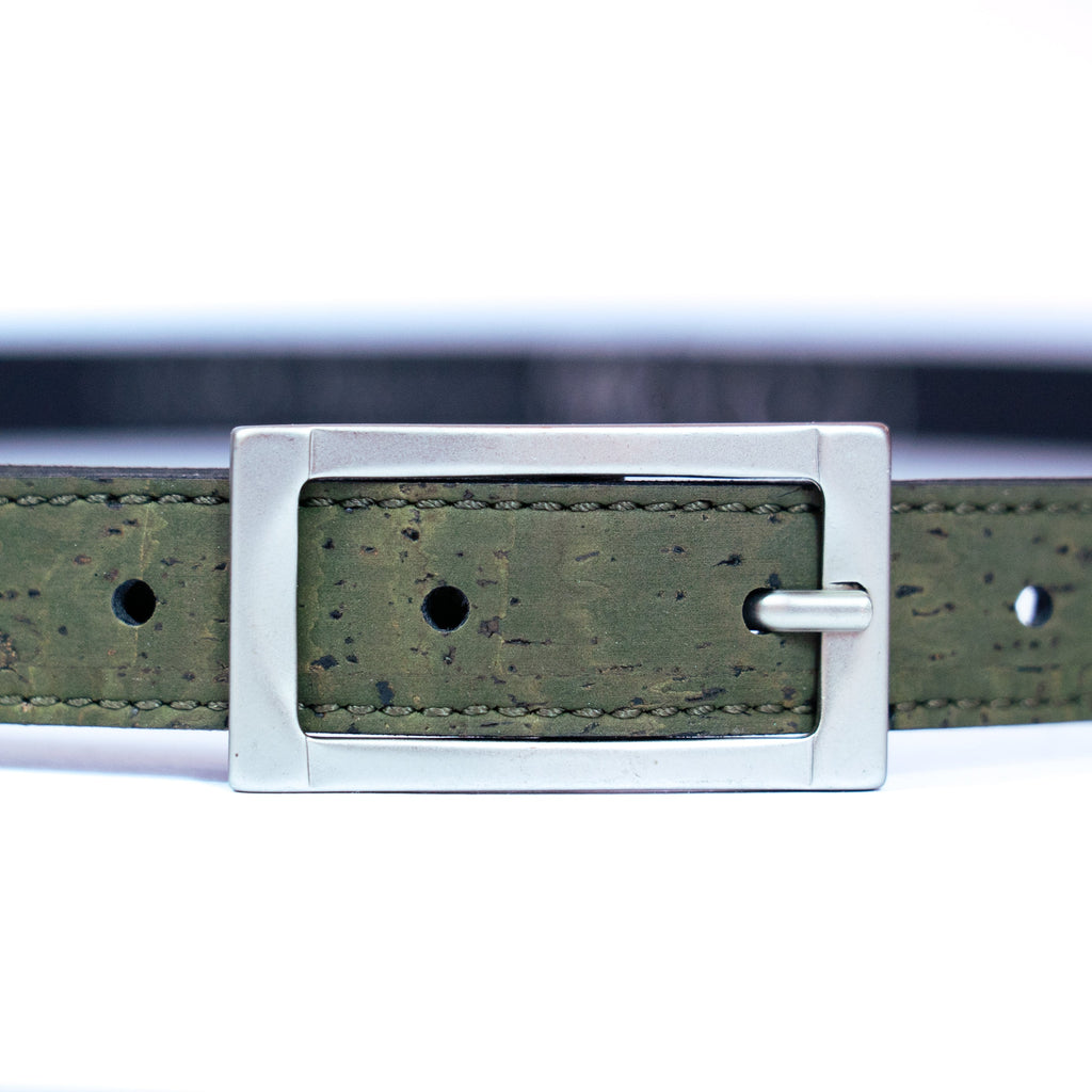 Cinto Fino de Cortiça com Fivela Retangular MB Cork L-1066 para Mulher