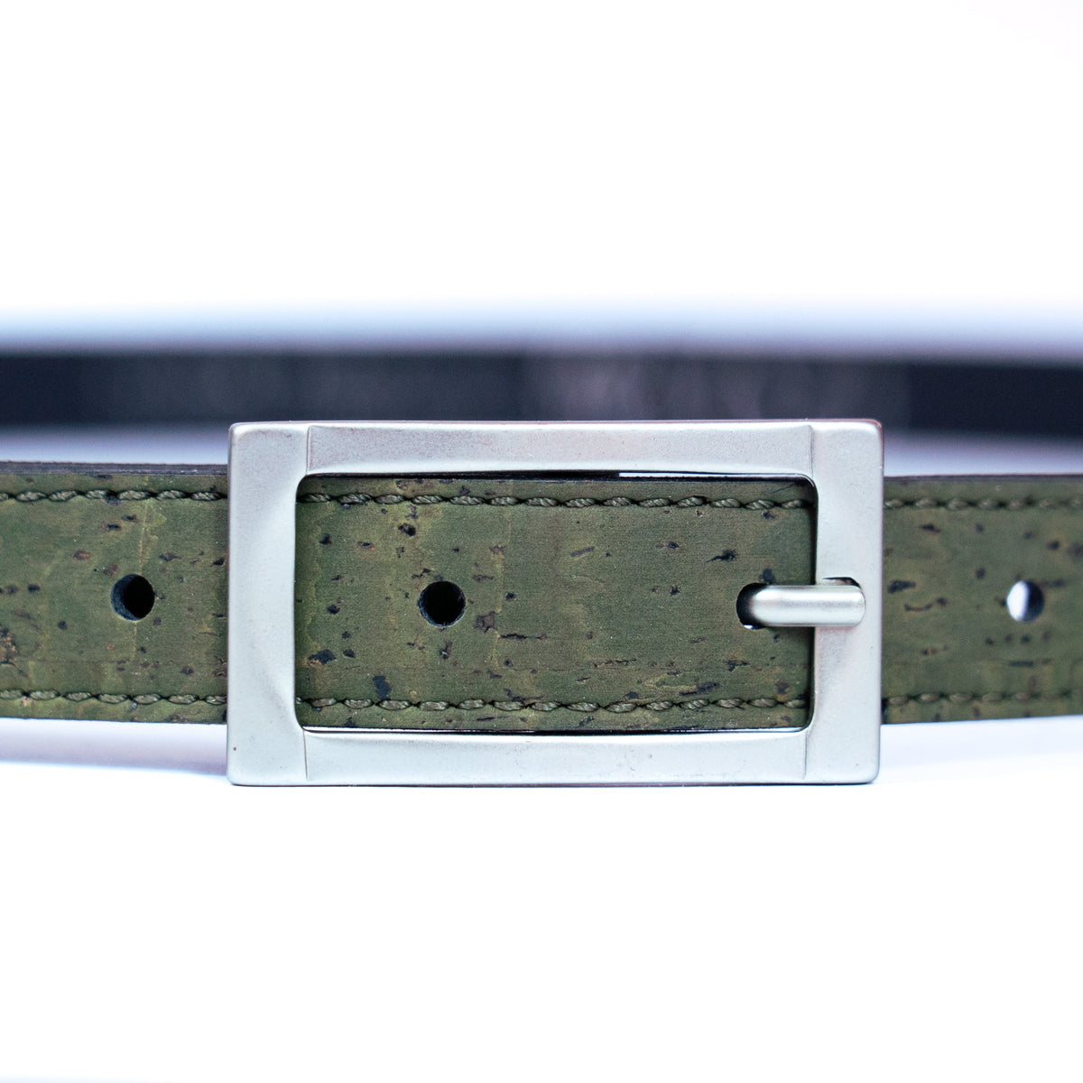 Cinto Fino de Cortiça com Fivela Retangular MB Cork L-1066 para Mulher