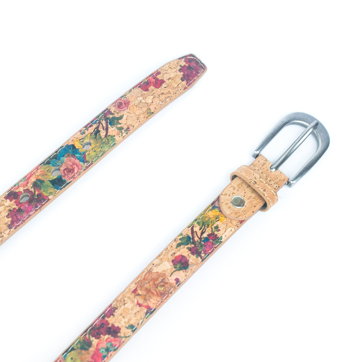 Cinto de Cortiça com Estampado Floral MB Cork L-1026 para Mulher – 2,8 cm