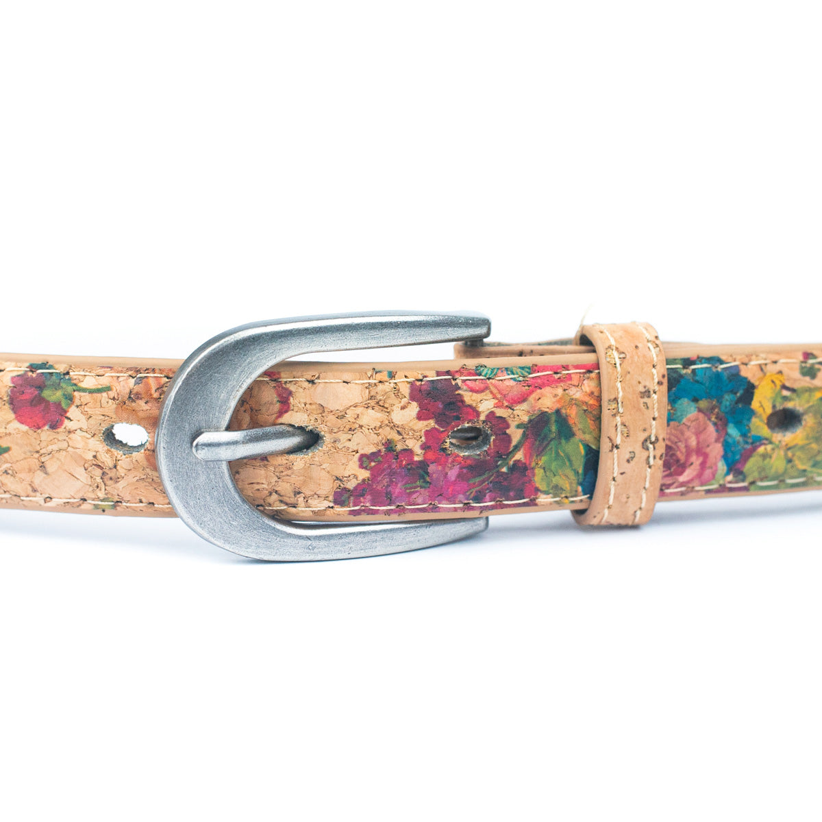 Cinto de Cortiça com Estampado Floral MB Cork L-1026 para Mulher – 2,8 cm