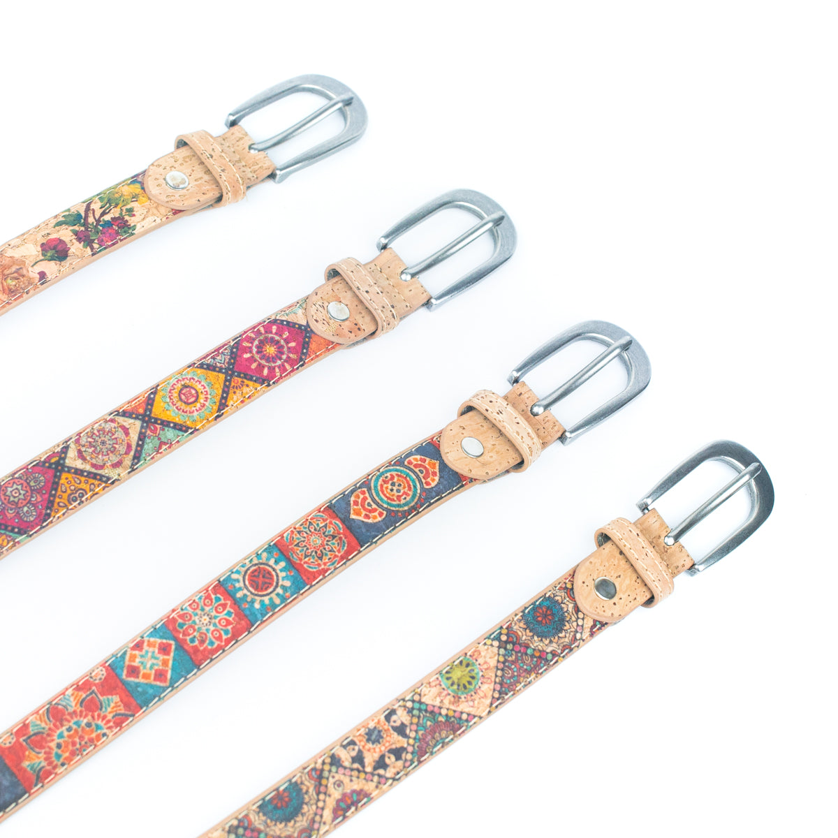 Cinto de Cortiça com Estampado Floral MB Cork L-1026 para Mulher – 2,8 cm