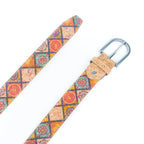 Cinto de Cortiça com Estampado Floral MB Cork L-1027 para Mulher – 2,8 cm