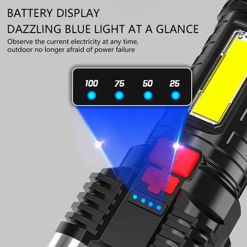 Lanterna Recarregável 5 LED com Luz Lateral