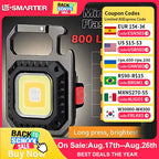 Mini Lanterna COB Magnética Recarregável, 800 Lúmens