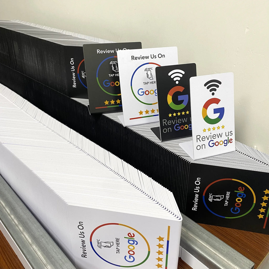 Placa NFC para Avaliações no Google, para Balcão ou Mesa