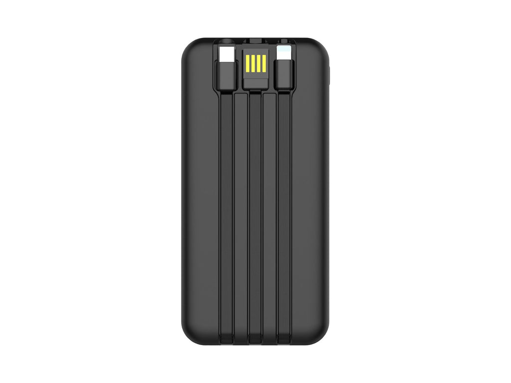Powerbank Techancy TF2782 10 000 mAh 22,5 W com Cabos Integrados – Preto