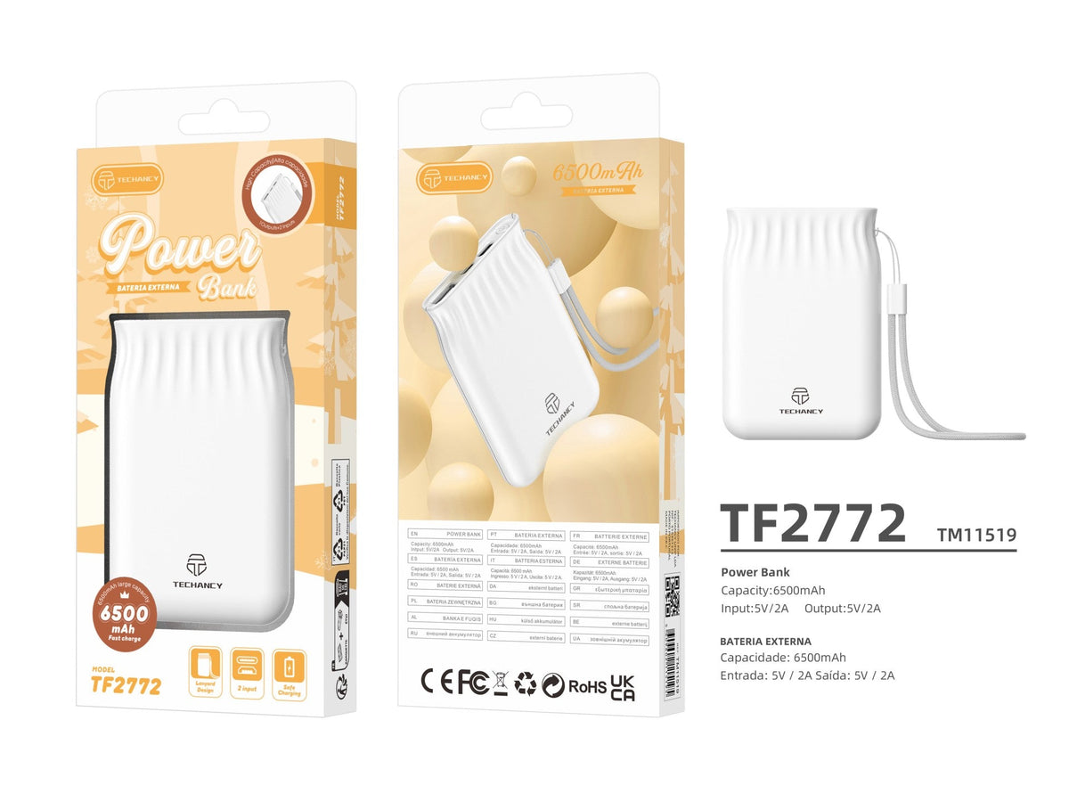 Powerbank Techancy TF2772 6500 mAh – Branco
