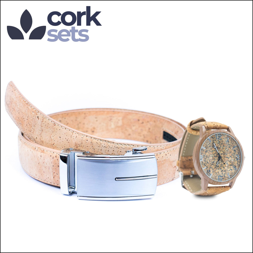 Conjunto de Cinto e Relógio em Cortiça MB Cork SET-023
