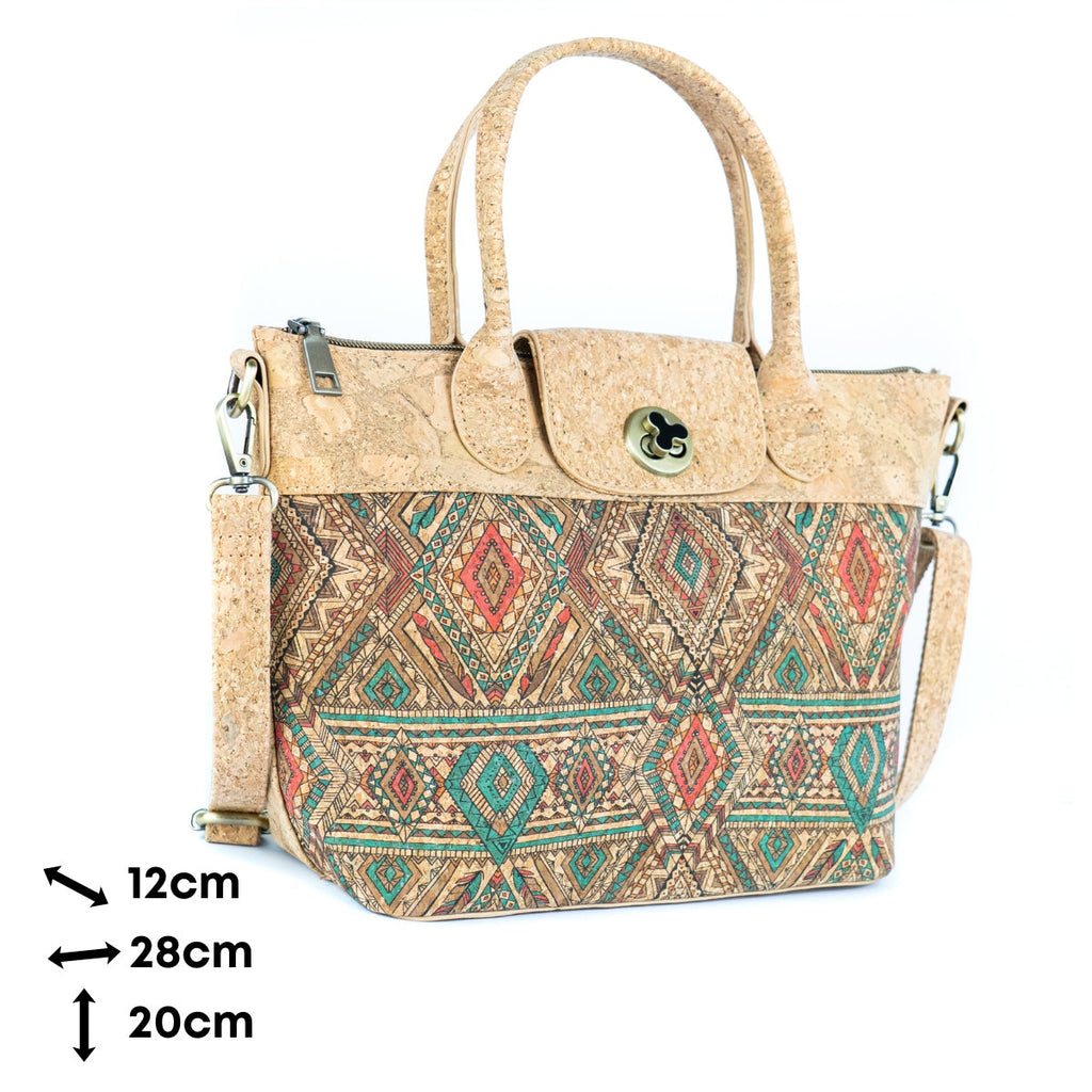 Mala de Mão de Cortiça com Padrão de Azulejo MB Cork BAGD-611