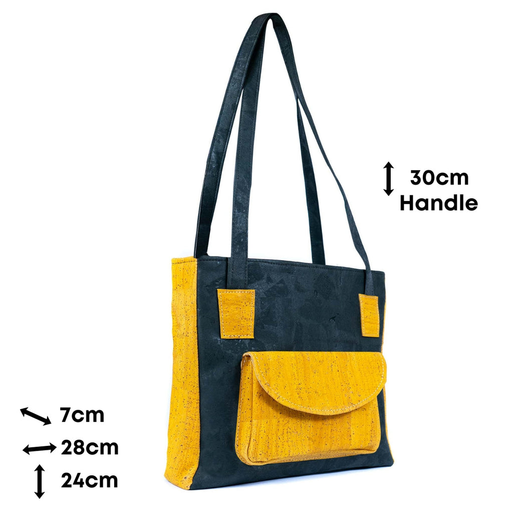 Mala Tote Bicolor de Cortiça com Bolso Frontal MB Cork BAGP-310